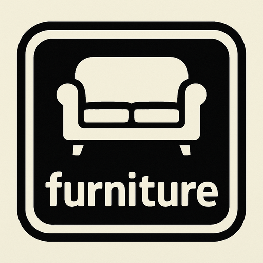 Eşya kategorisi butonu. Üstünde "furniture" yazsın.
In-Game asset.  2d.  High contrast.  No shadows