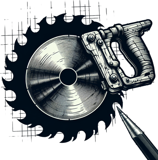 a roundsaw.
In-Game asset. Blank background. High contrast.