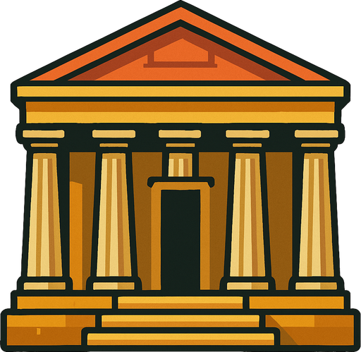 Greek Temple.
In-Game asset.  2d.  High contrast.  No shadows