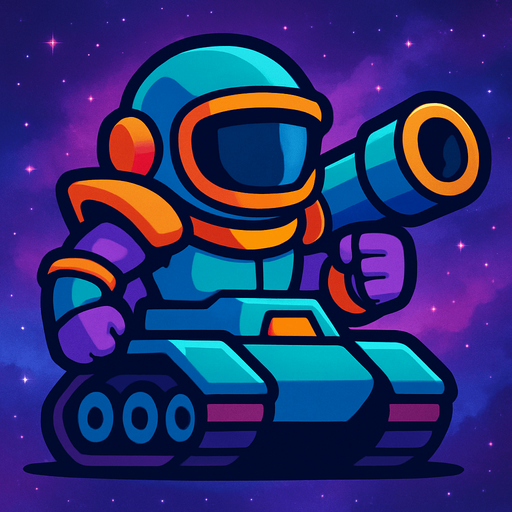 tank hero character space galaxy theme tower defense game.
In-Game asset.  2d.  High contrast.  No shadows