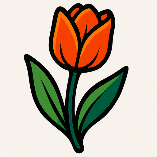 Orange tulip.
In-Game asset.  2d.  High contrast.  No shadows