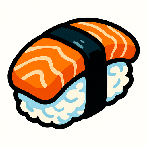 Sushi fotosu 3d.
In-Game asset.  2d.  High contrast.  No shadows