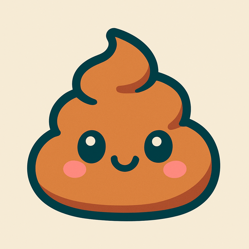 Make a drawing of a cute poop.
In-Game asset.  2d.  High contrast.  No shadows