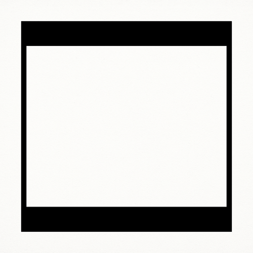 A white square with only black borders on top and bottom, full width full height.
In-Game asset.  2d.  High contrast.  No shadows