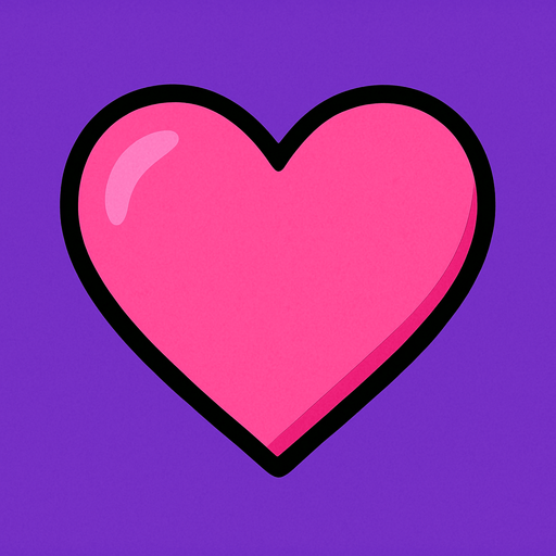 pembe kalp.
In-Game asset.  2d.  High contrast.  No shadows