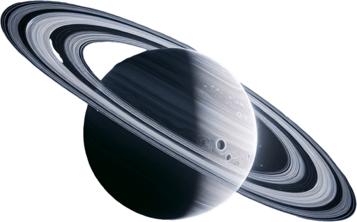 planet with rings.
black background. full, with margin.