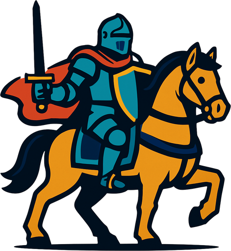 knight on horse.
In-Game asset.  2d.  High contrast.  No shadows