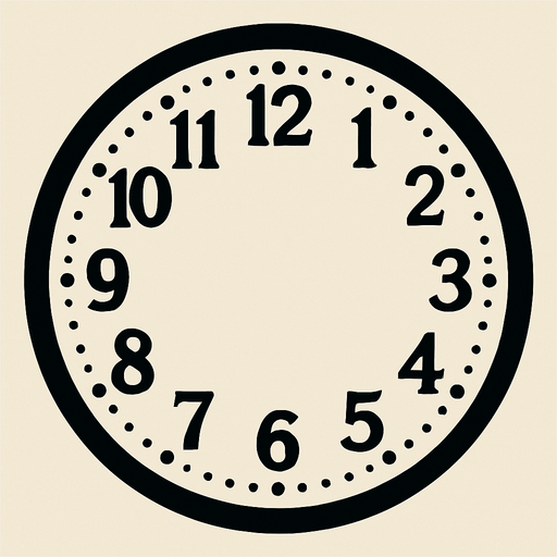 clock face. no clock hour stick and minute stick only the clock face
In-Game asset.  2d.  High contrast.  No shadows