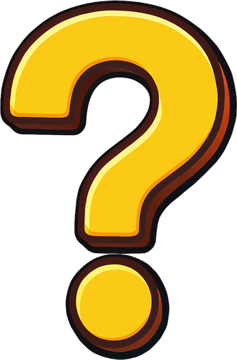 A giant question mark. Anime style..
In-Game asset.  2d.  High contrast.  No shadows