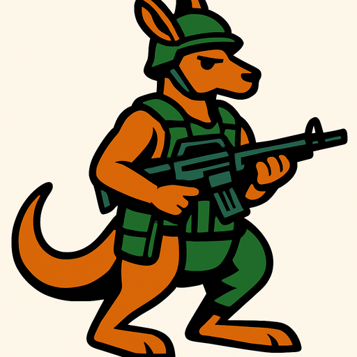 kangaroo soldier.
In-Game asset.  2d.  High contrast.  No shadows