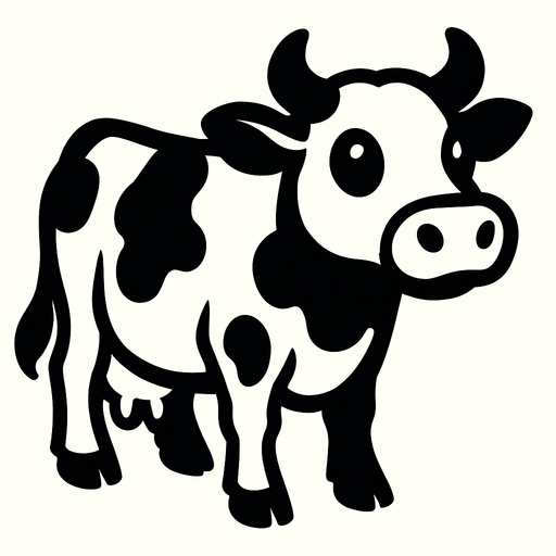 Pure cow.
In-Game asset.  2d.  High contrast.  No shadows
