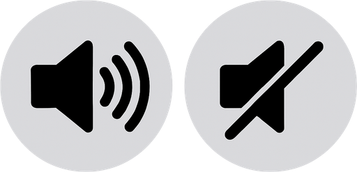 sound on and sound off icons