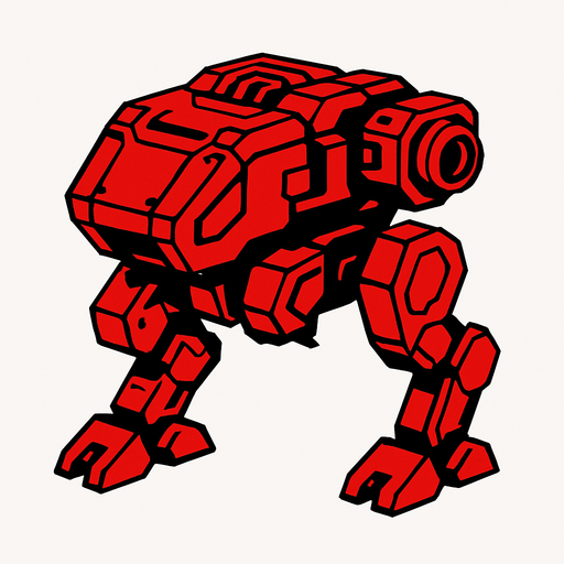 a red robotic futuristic ground.
In-Game asset.  2d.  High contrast.  No shadows