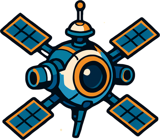 Space drone.
In-Game asset.  2d.  High contrast.  No shadows