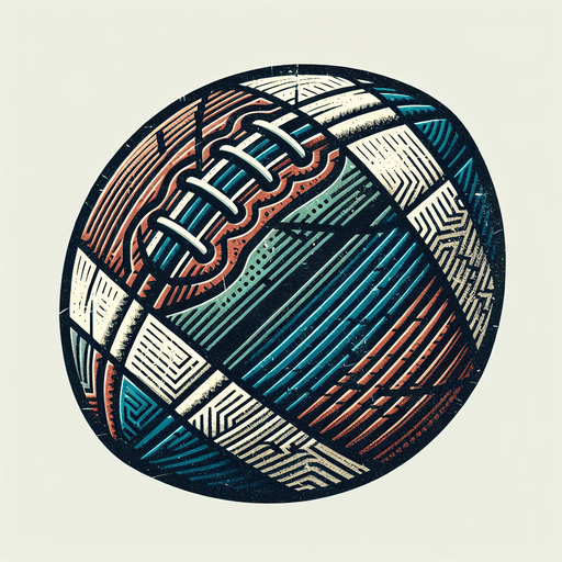 Football.
Single Game Texture. In-Game asset. 2d. Blank background. High contrast. No shadows.