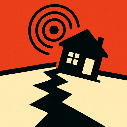 earthquake image.
In-Game asset.  2d.  High contrast.  No shadows