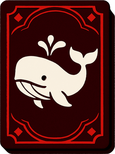 Dark red card packet with a Whale in the center.
In-Game asset.  2d.  High contrast.  No shadows