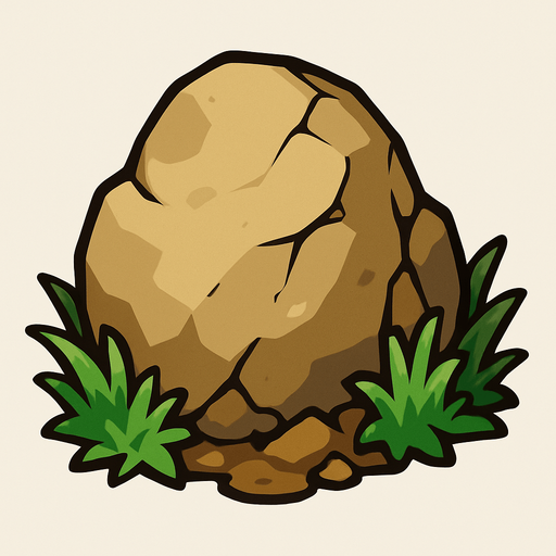 Pierre élément terre.
In-Game asset.  2d.  High contrast.  No shadows