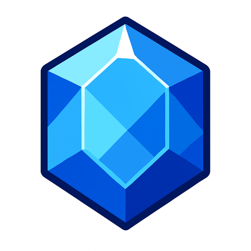 blue gem.
In-Game asset.  2d.  High contrast.  No shadows