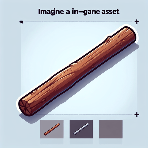 one wooden sticks.
Single Game Texture. In-Game asset. 2d. Blank background. High contrast. No shadows.
