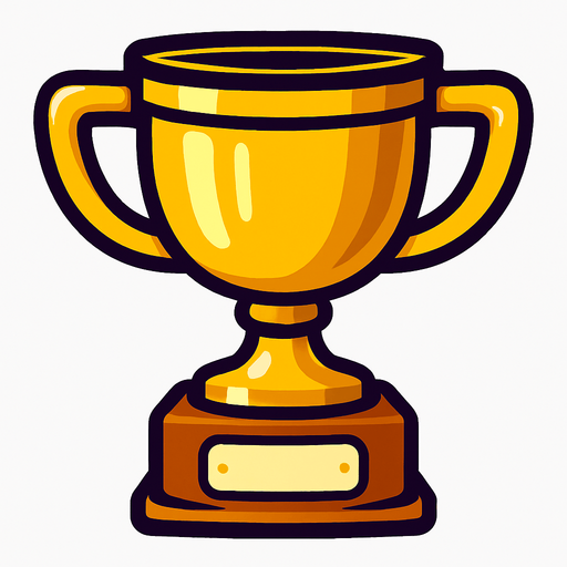 A trophy without any background.
In-Game asset.  2d.  High contrast.  No shadows