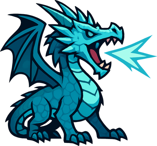 bu buz fırlatan bir buz ejderhası soğukları iliklerimize kadar hissetiriyor ejderha çizimi buz içermesin.
In-Game asset.  2d.  High contrast.  No shadows bu çizimde ejderhanın ağzı açık olsun ama bir şey çıkmasın