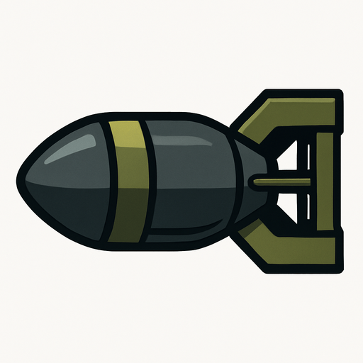 uçak bombası resmi.
In-Game asset.  2d.  High contrast.  No shadows