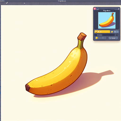 Banana.
Single Game Texture. In-Game asset. 2d. Blank background. High contrast. No shadows.