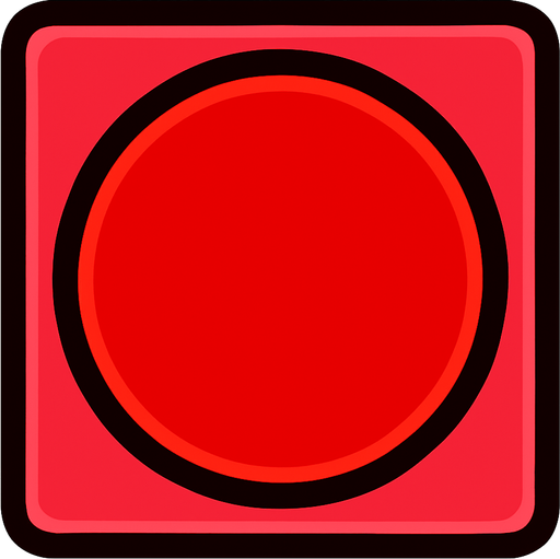 red button square.
In-Game asset.  2d.  High contrast.  No shadows