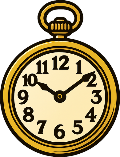A pocket watch.
In-Game asset.  High contrast.  No shadows