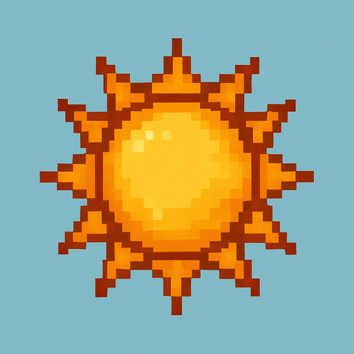 güneş.
In-Game asset.  No shadows. pixel