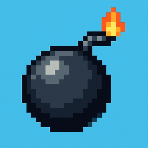 bala de cañon de pixeles.
In-Game asset.  2d.  High contrast.  No shadows