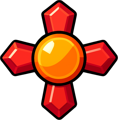 Crossbomb gem.
In-Game asset.  2d.  High contrast.  No shadows