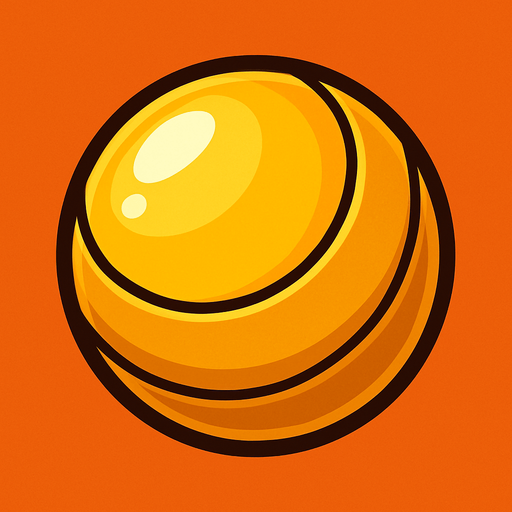 Golden ball.
In-Game asset.  2d.  High contrast.  No shadows
