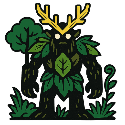 guardian of the forest.
In-Game asset.  2d.  High contrast.  No shadows