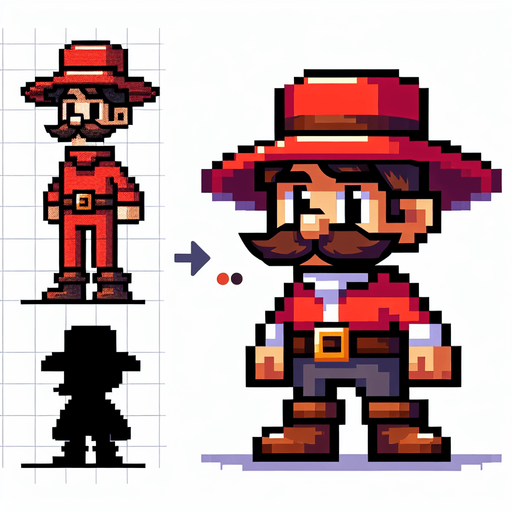 mario tasarla.
Single Game Texture.  In-Game asset.  2d.  Blank background.  High contrast.  No shadows
