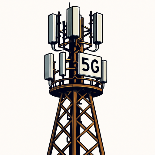 Detailed accurate 5g cell tower.
In-Game asset.  2d.  High contrast.  No shadows
