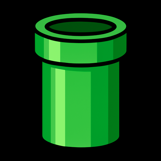 yeşil boru.
In-Game asset.  2d.  High contrast.  No shadows