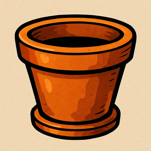 boş çiçek saksısı.
In-Game asset.  2d.  High contrast.  No shadows