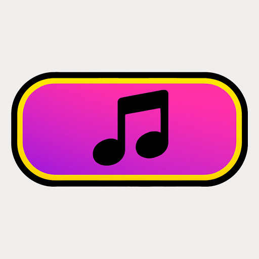 yatay müzik notası şeklinde bir buton.
In-Game asset.  2d.  High contrast.  No shadows