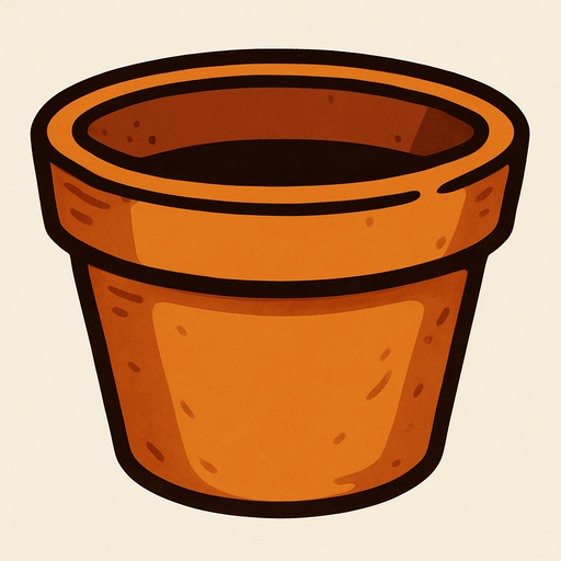 boş çiçek saksısı.
In-Game asset.  2d.  High contrast.  No shadows