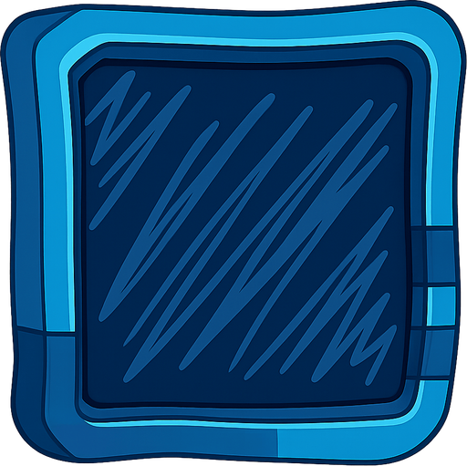 A futuristic scoreboard tablet with blue and cyan colors. No background. Transparent background. Blank background. No shadows. 2d. In-Game asset. flat