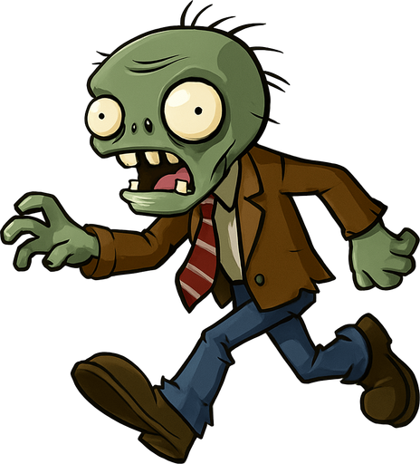 Fast zombie del videojuego plantas vs zombies.
In-Game asset.  No shadows