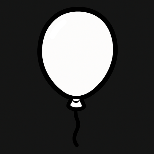 white balloon.
In-Game asset.  2d.  High contrast.  No shadows