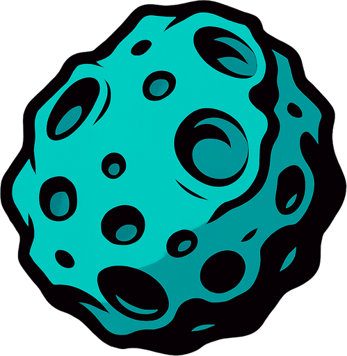 asteroit.
In-Game asset.  2d.  High contrast.  No shadows