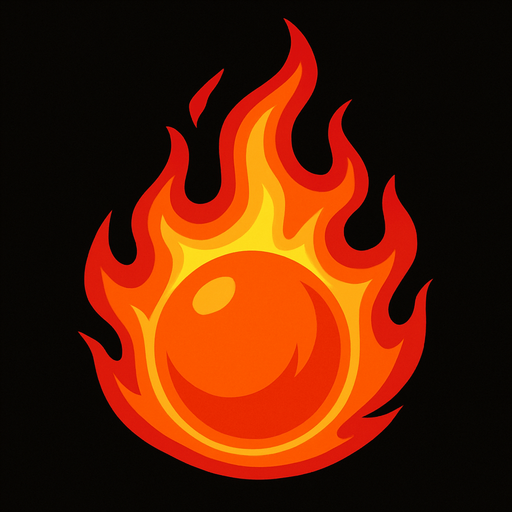 Fireball.
In-Game asset.  2d.  High contrast.  No shadows