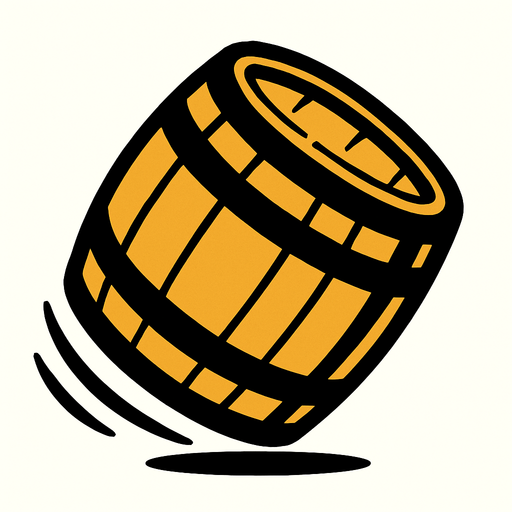 barrrel rolling.
In-Game asset.  2d.  High contrast.  No shadows