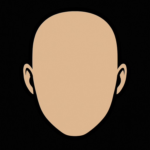 make a just face witout eyes and eyebrows and hairs and nose and mouth.
In-Game asset.  2d.  High contrast.  No shadows