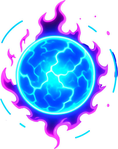 Neon energy orb.
In-Game asset.  2d.  High contrast.  No shadows