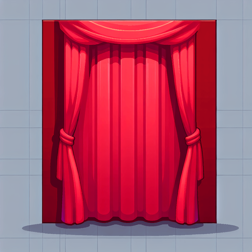 vertical red curtain.
Single Game Texture. In-Game asset. 2d. Blank background. High contrast. No shadows.
